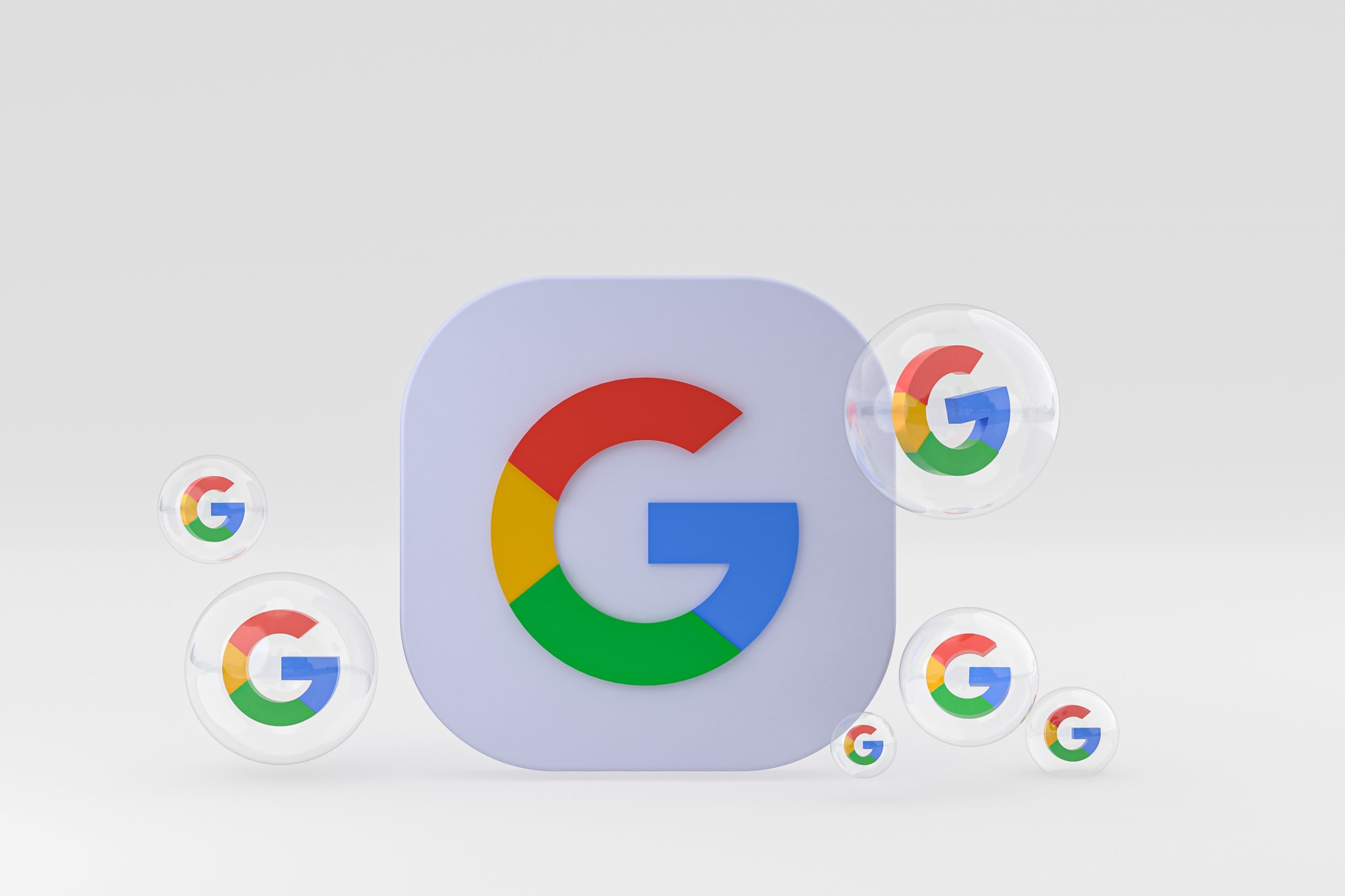 Google icon on screen smartphone or mobile phone 3d render